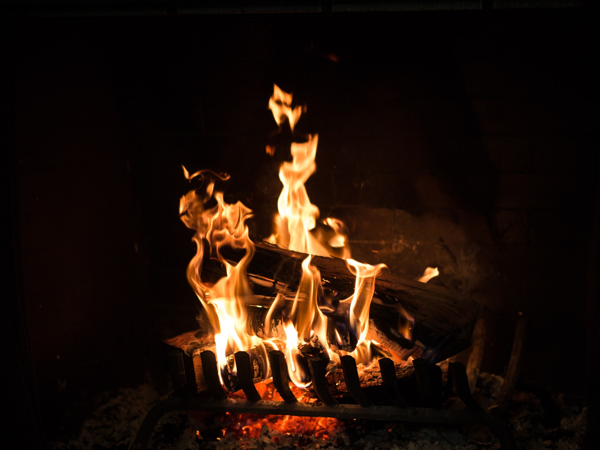 Wood burning fireplace